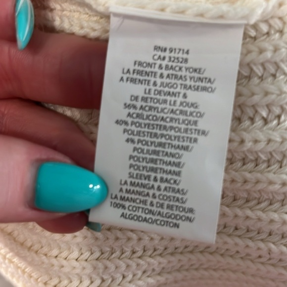A/X Armani Exchange Sweater Jacket Faux Sherpa & Suede Cream Color Size Medium - Picture 9 of 10